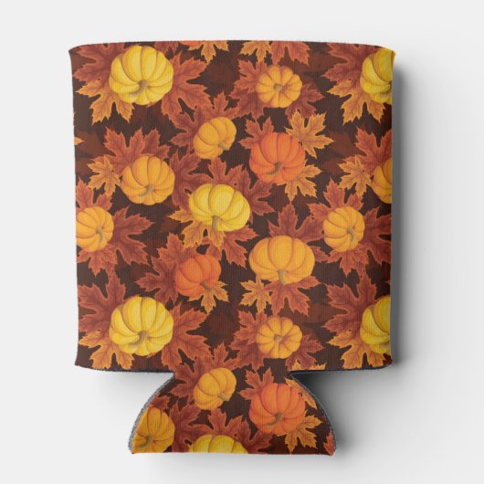 Patroon met pompoenen en herfst blikjeskoeler (Achterkant)