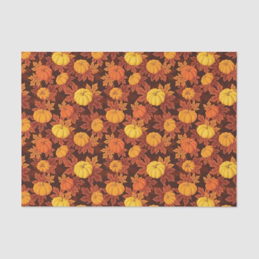 Patroon met pompoenen en herfst tissuepapier (Voorkant)