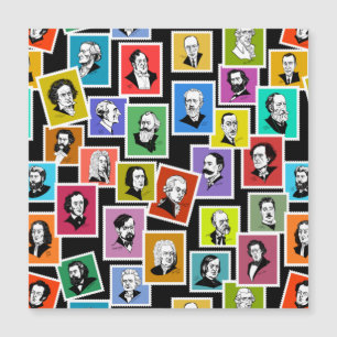 Patroon met portretten van de grootste componisten