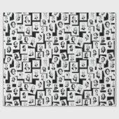 Patroon met portretten van de grootste componisten cadeaupapier (Vlak)