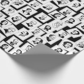 Patroon met portretten van de grootste componisten cadeaupapier (Hoek)