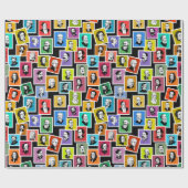 Patroon met portretten van de grootste componisten cadeaupapier (Vlak)