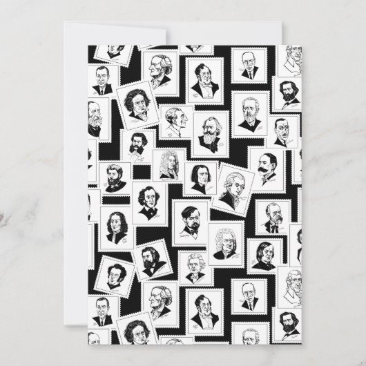 Patroon met portretten van de grootste componisten kaart (Voorkant)