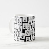 Patroon met portretten van de grootste componisten koffiemok (Voorkant links)