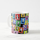 Patroon met portretten van de grootste componisten koffiemok (Voorkant links)
