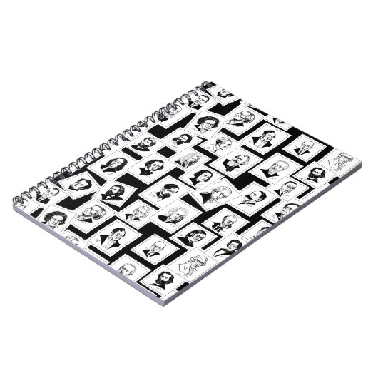 Patroon met portretten van de grootste componisten notitieboek (Linkerzijde)