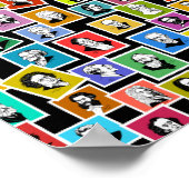 Patroon met portretten van de grootste componisten poster (Hoek)