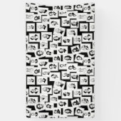 Patroon met portretten van de grootste componisten spandoek (Verticaal)