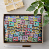 Patroon met portretten van de grootste componisten tissuepapier (Geschenk)