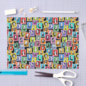Patroon met portretten van de grootste componisten tissuepapier (Craft)