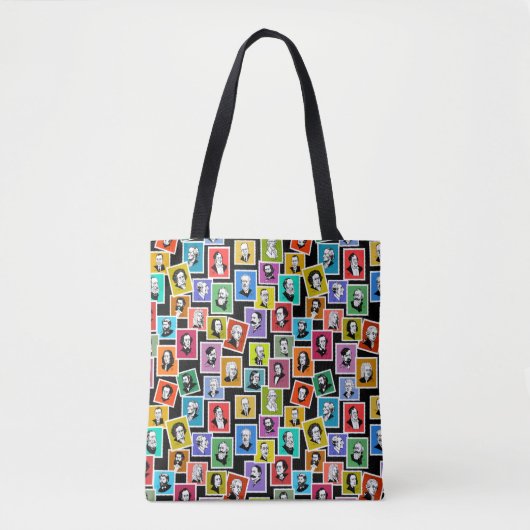 Patroon met portretten van de grootste componisten tote bag (Voorkant)
