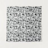 Patroon met portretten van de grootste componisten wandkleed (Voorkant (horizontaal))