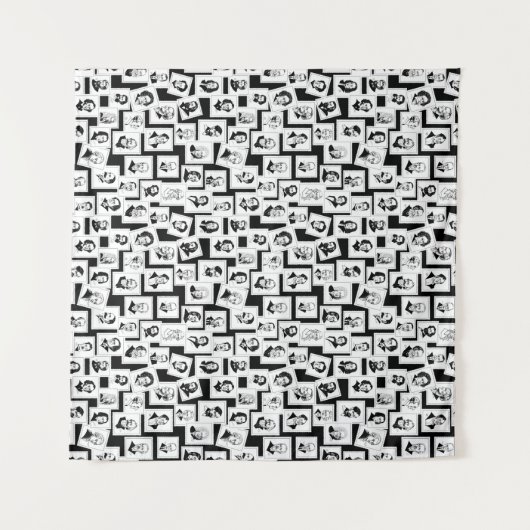 Patroon met portretten van de grootste componisten wandkleed (Voorkant (horizontaal))