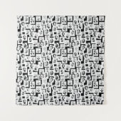 Patroon met portretten van de grootste componisten wandkleed (Voorkant)