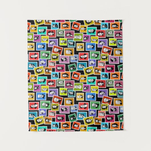 Patroon met portretten van de grootste componisten wandkleed (Voorkant)