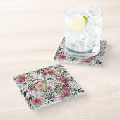 Patroon met proefafdrukken glazen onderzetter (Schuin)