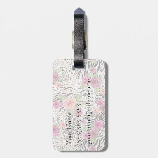 Patroon met proefafdrukken | Monogram Bagagelabel (Achterkant verticaal)