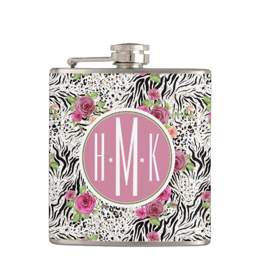 Patroon met proefafdrukken | Monogram Heupfles (Voorkant)