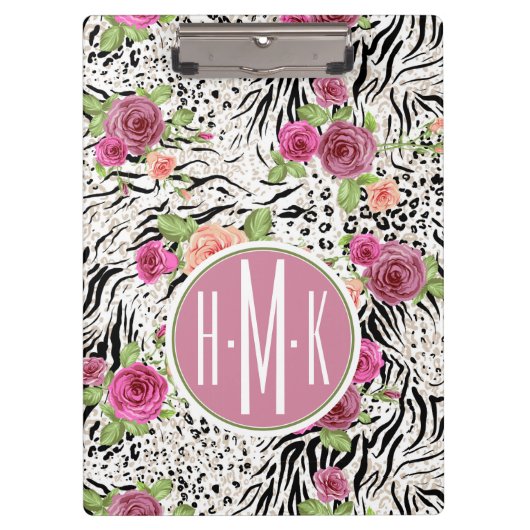 Patroon met proefafdrukken | Monogram Klembord (Voorkant)