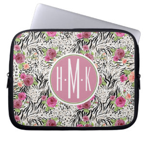 Patroon met proefafdrukken   Monogram Laptop Sleeve
