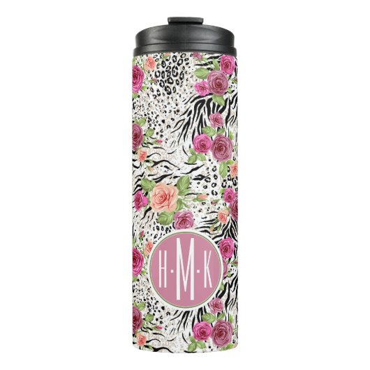Patroon met proefafdrukken | Monogram Thermosbeker (Voorkant)