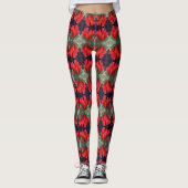Patroon met rode bloemen 3 leggings (Voorkant)