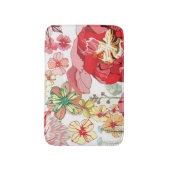 Patroon met rode bloemen badmat (Voorkant Verticaal)