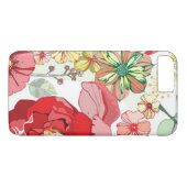 Patroon met rode bloemen Case-Mate iPhone case (Achterkant (Horizontaal))