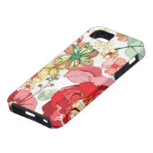Patroon met rode bloemen Case-Mate iPhone case (Onderkant)