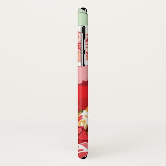 Patroon met rode bloemen Case-Mate iPhone case (Achterkant/links)