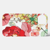 Patroon met rode bloemen Case-Mate iPhone case (Achterkant (horizontaal))