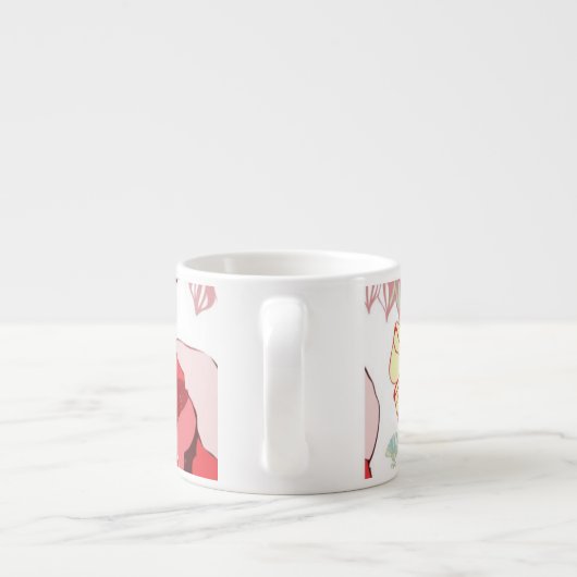 Patroon met rode bloemen espresso kop (Achterkant)