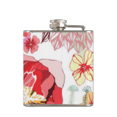 Patroon met rode bloemen heupfles (Achterkant)