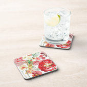 Patroon met rode bloemen onderzetter (Rechterzijde)