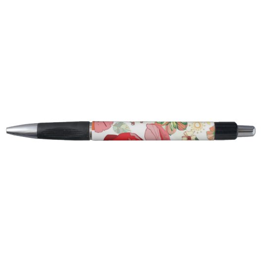 Patroon met rode bloemen pen (Voorkant)