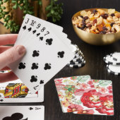 Patroon met rode bloemen pokerkaarten (Insitu)