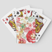 Patroon met rode bloemen pokerkaarten (Achterkant)