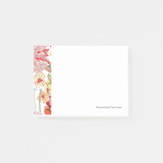 Patroon met rode bloemen post-it® notes (Voorkant)