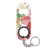 Patroon met rode bloemen sleutelhanger flessenopener (Achterkant)