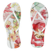 Patroon met rode bloemen teenslippers (Voetbed)