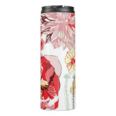 Patroon met rode bloemen thermosbeker (Achterkant)