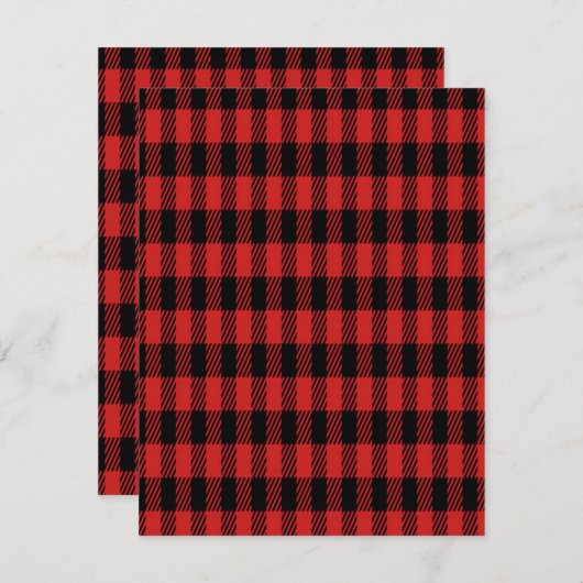 Patroon met rode buffels bedankkaart (Voorkant / Achterkant)