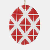 Patroon met rode driehoek keramisch ornament (Rechts)