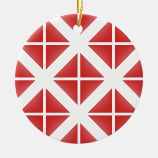 Patroon met rode driehoek keramisch ornament (Voorkant)