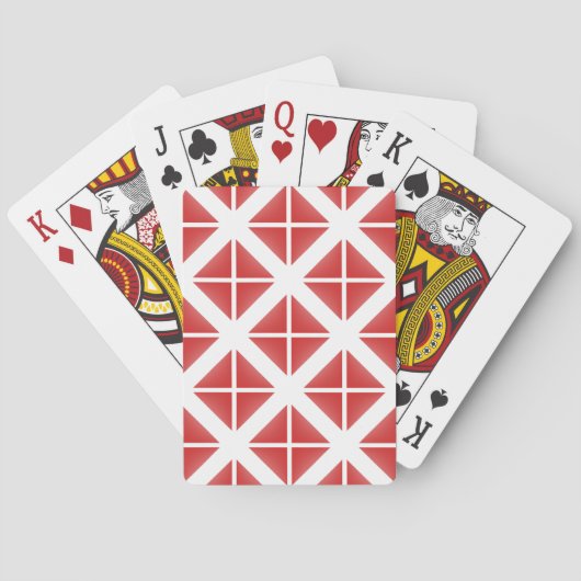 Patroon met rode driehoek pokerkaarten (Achterkant)