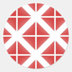 Patroon met rode driehoek ronde sticker