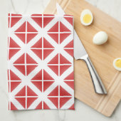 Patroon met rode driehoek theedoek (Quarter Fold)
