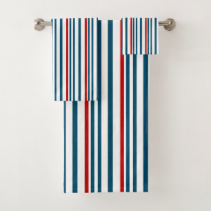 Patroon met rode en blauwe strepen bad handdoek