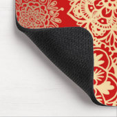 Patroon met rode en gouden mandala muismat (Hoek)