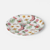  patroon met rode en groene kerst papieren bordje (Gekanteld)